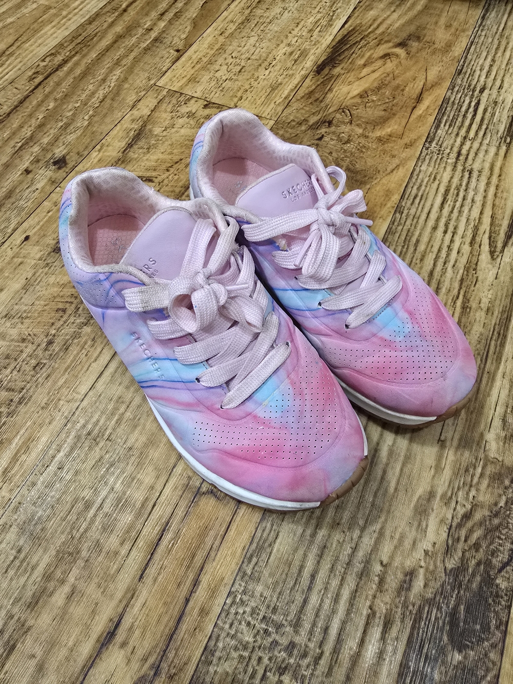 Skechers Kids Pastel Pink & Blue Tie-Dye Sneakers
